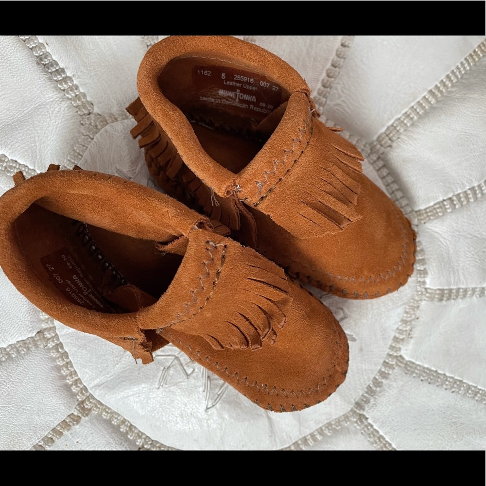 Minnetonka moccasins size 5, never actually worn.